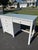 1980s Vintage White Wicker Henry Link Desk With Glass Top | Coastal Chic, 4 Drawers For Sale - Image 5 of 5