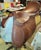 Here's a 1900s vintage English close contact riding saddle by EquiRoyal, sold by State Line Tack. Some use wear as seen,...