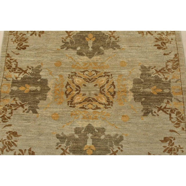 2020s Suzani Rug 4’3” X 6’5” Gray Wool Modern Hand-Knotted Oriental Carpet For Sale - Image 5 of 11