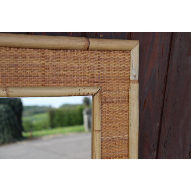 Large Rattan and Bamboo Mirror from Dal Vera, Italy, 1970 For Sale - Image 4 of 7