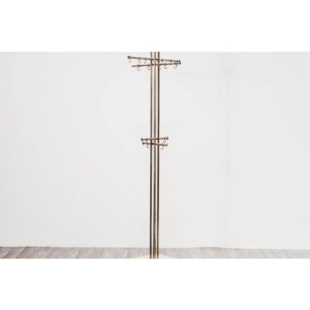 Gold Hollywood Regency Floor Coat Rack by Renato Zevi for Metalarte, 1970s For Sale - Image 8 of 10