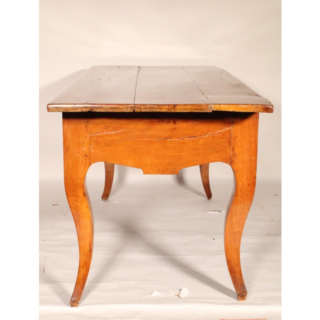 19th Century Antique Louis XV Style Provincial Fruit Wood Desk For Sale - Image 5 of 11