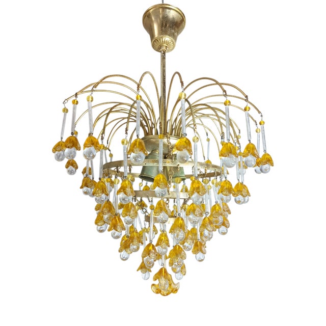 Murano Waterfall Lamp from Venini, 1960s For Sale