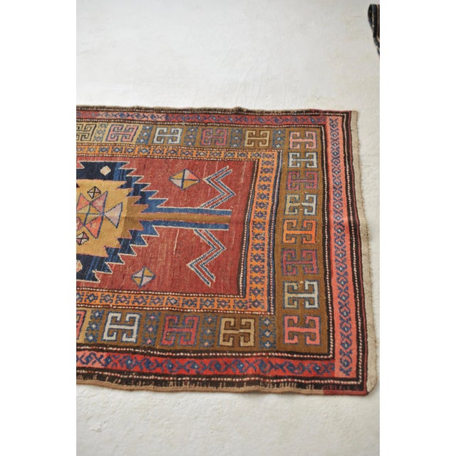 Geometric Runner in Clays, Saffron & Deep Indigo 3.7 x 11 For Sale In Milwaukee - Image 6 of 13