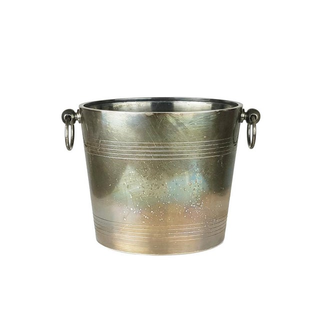 Silver Mid-Century Modern Silver-Plated Metal Ice Bucket from Christofle For Sale - Image 8 of 8