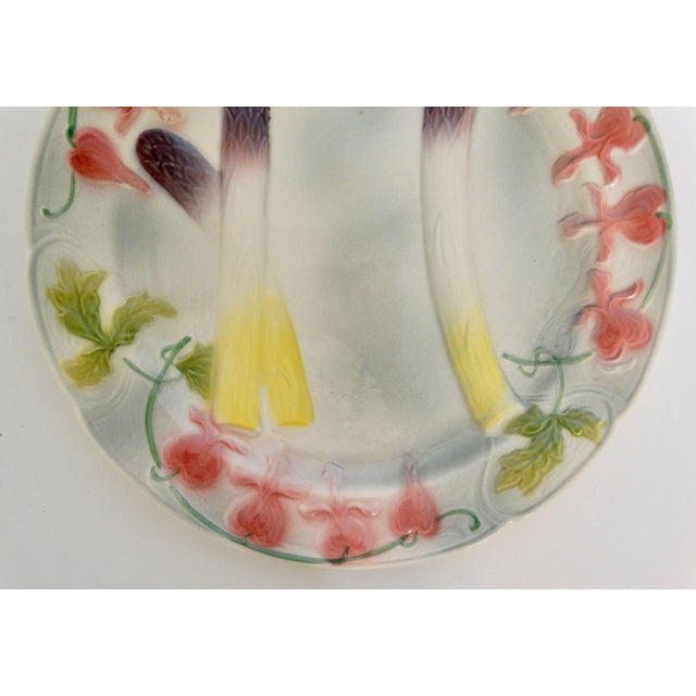 French K & G St. Clement Majolica Asparagus Plate For Sale - Image 6 of 11