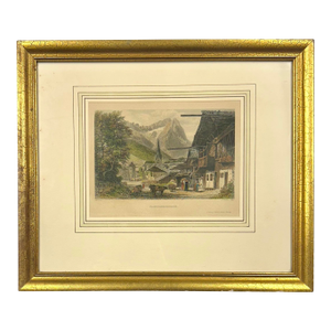Partenkirchen, Germany (Bavarian Alps), Original Print, 1840 (Framed)