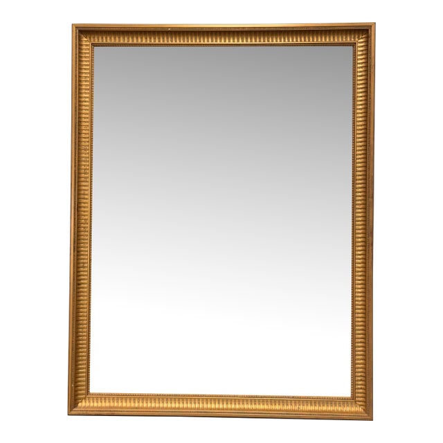 Bespoke Giltwood Beveled Wall Mirror For Sale