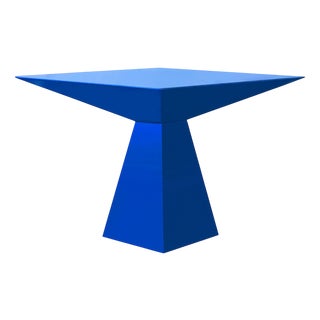 Desfase Dining Table in Blue Lacquer by Moanne For Sale