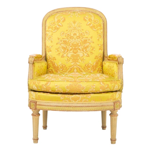 Louis XVI Style Painted Bergere, 19th C. For Sale
