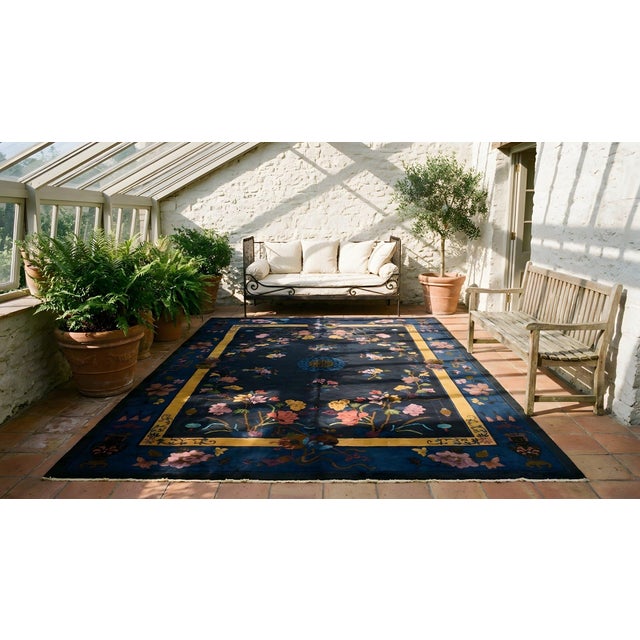 1920s Antique Chinese Art Deco Carpet For Sale - Image 15 of 15