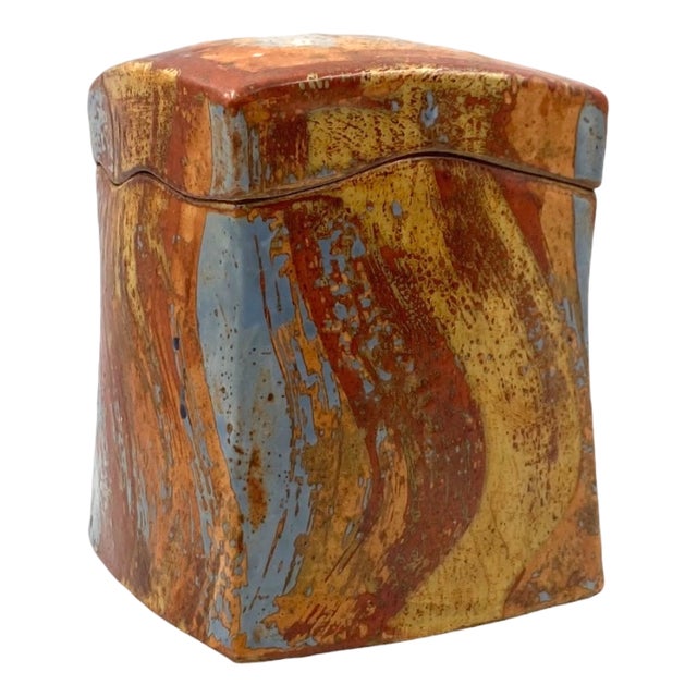 Mid-Century Blue Earthenware Vase, France, 1960s For Sale