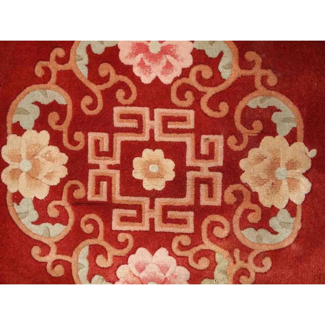 Textile 1970s Handmade Vintage Art Deco Chinese Rug 3'9" X 6'5" For Sale - Image 7 of 10