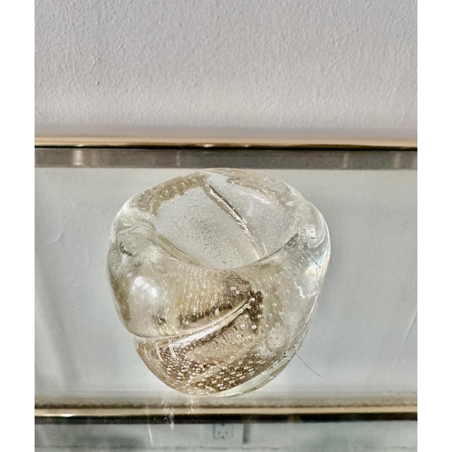 Gold bullicante vase or decorative object (likely used as a matchstick holder). Thick, heavy glass. No imperfections....