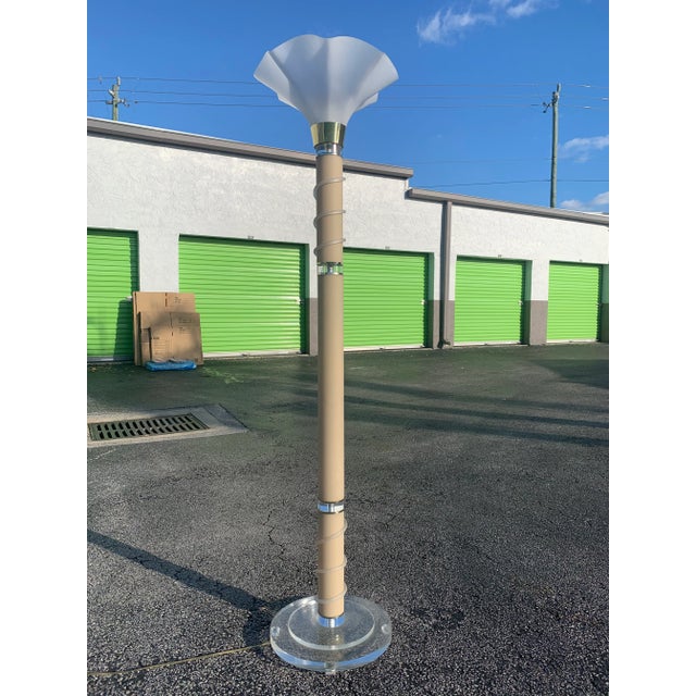 1980s Lucite Floor Lamp For Sale - Image 4 of 9