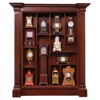 Small Franklin Mint Clocks with Wall Unit, 1980s, Set of 13 For Sale