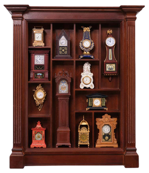 Small Franklin Mint Clocks with Wall Unit, 1980s, Set of 13