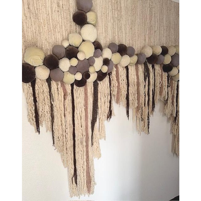 Mid-Century Modern 1970s Mid-Century Modern Macrame Art Wall Sculpture For Sale - Image 3 of 8
