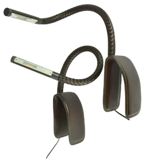 Chocolate Brown Leather Clip Lamps from Poltrona Frau, 2000s, Set of 2
