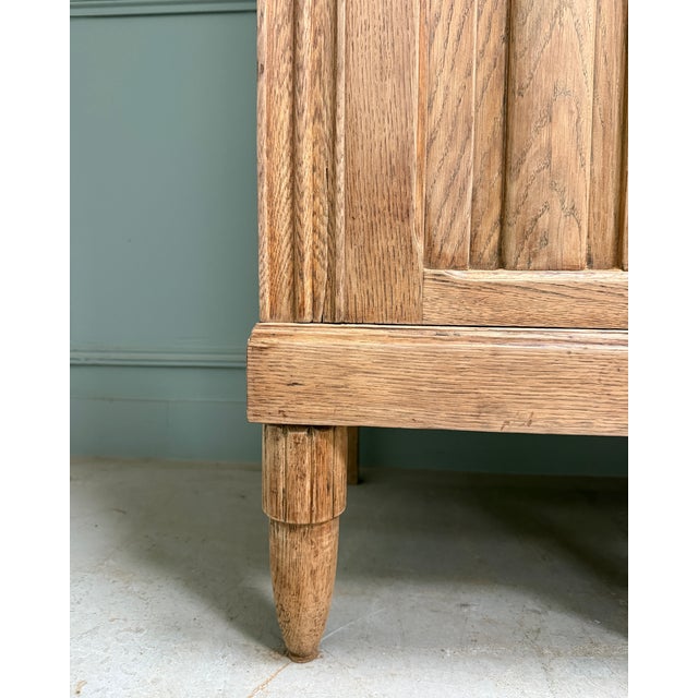 Art Deco Three-Door Oak Wardrobe, 1930s For Sale - Image 6 of 12