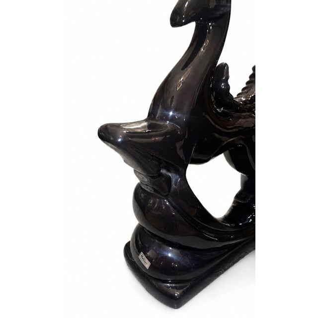 Black Pair of Royal Haeger Glossy Black Gazelle Sculptures. u.s.a. Late 20th Century. For Sale - Image 8 of 11