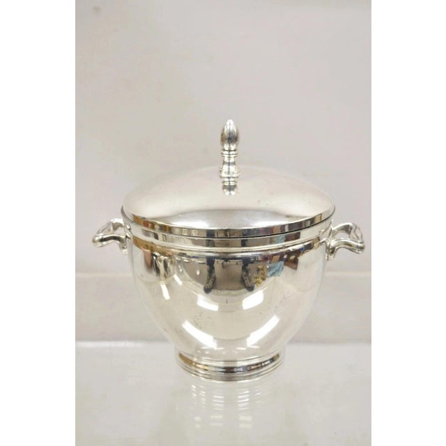 Vintage Knight Silversmiths Silver Plated Modern Lidded Bar Ice Bucket For Sale - Image 12 of 12