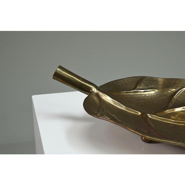 Metal Brass Leaf Fruit Bowl, Europe, 1970s For Sale - Image 7 of 10
