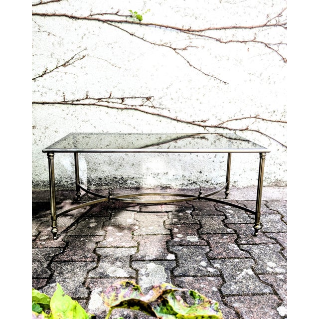 Coffee Table in Metal and Smoked Glass, 1960s For Sale - Image 9 of 9