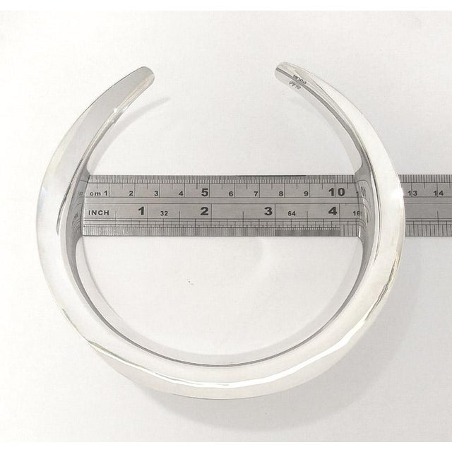 Late 20th Century 1990s Heavy Anticlastic Choker, Modernist Gerhard Herbst Studios Silver Collar For Sale - Image 5 of 6