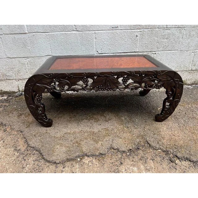 Early 20th Century Antique Chinese Quing Style Hardwood With Burl Low Table For Sale In Washington DC - Image 6 of 10