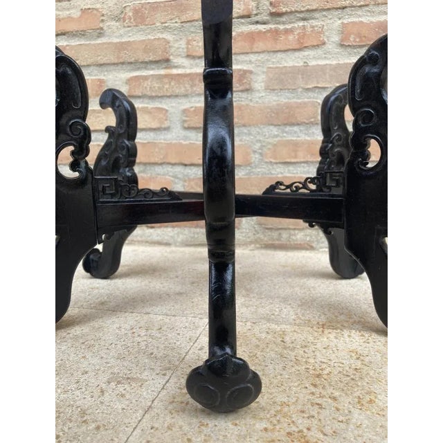 Mid-Century Chinese Carved Wood Zitan Stand, 1950s For Sale - Image 4 of 12