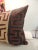 1980s African Pillow in Black and Burnt Orange Raffia Kuba Cloth For Sale - Image 5 of 6