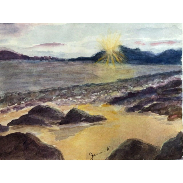 Seascape Watercolor For Sale - Image 4 of 12