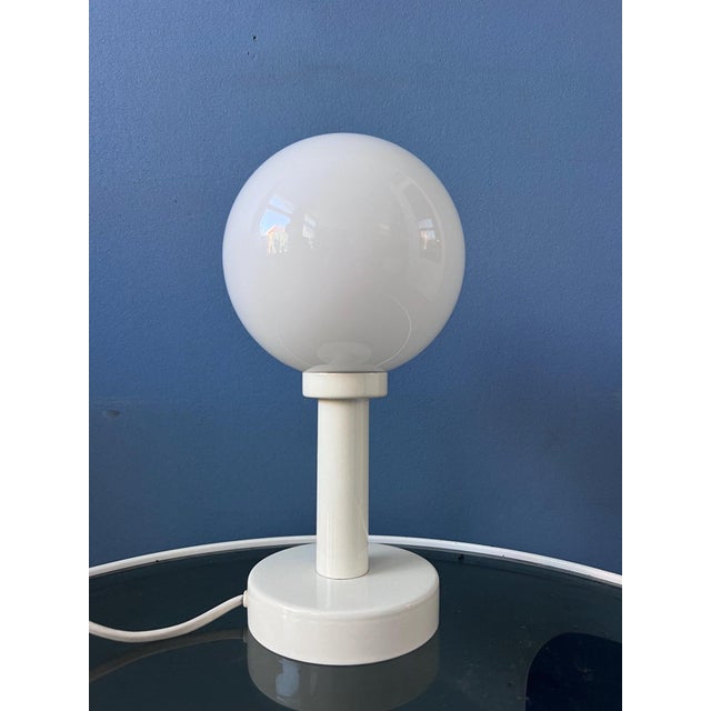 Mid-Century Space Age White Opaline Glass Table Lamp For Sale - Image 5 of 10