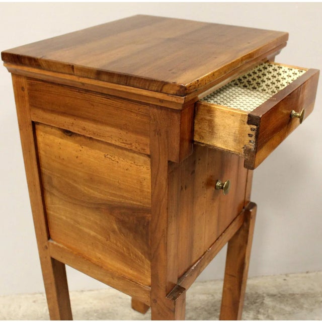 Italian Empire Bedside Table in Walnut For Sale - Image 9 of 13