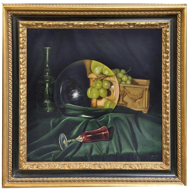 The lens and the grapes Maximilian Ciccone Italia 2002 Oil on canvas mis. cm. 80x80 This oil on canvas painting is an...