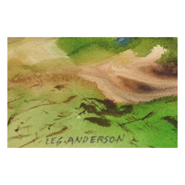 American Vintage Purple Coastal Landscape by Les Anderson For Sale - Image 3 of 4