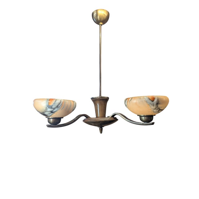 Three-Arm Chandelier by Paavo Tynell for Taito Oy, 1940s For Sale - Image 11 of 11