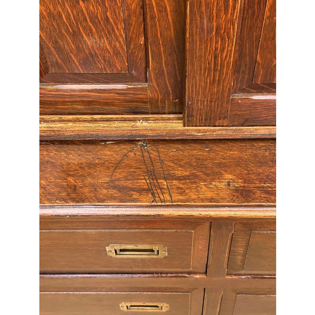 Late 19th Century Solid Quarter Sawn Oak Cabinet For Sale - Image 4 of 14