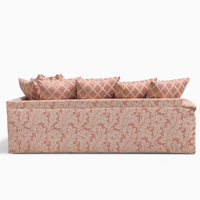 1980s Postmodern Pink Floral Curved Sectional Sofa For Sale - Image 4 of 18