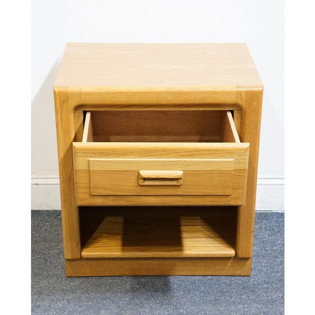 Late 20th Century Stanley Furniture Oak Contemporary Modern 22" Open Cabinet Nightstand 77614-80-33230 For Sale - Image 5 of 13