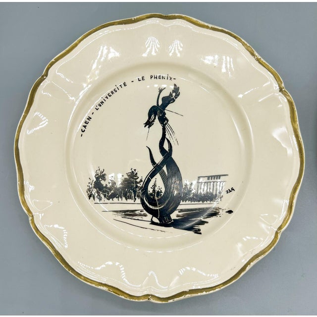 Early 20th C. French “Le Folklore” Hand-Painted Sarreguemines Plates – Country French / Provincial For Sale In Houston - Image 6 of 9