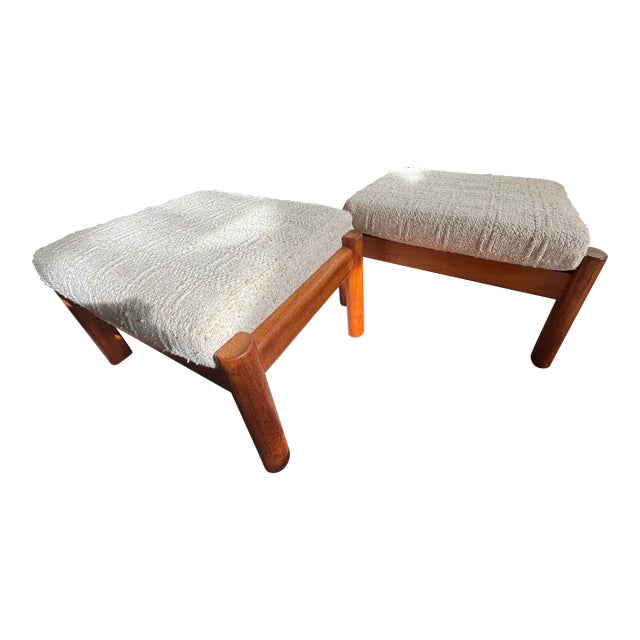 1970s Mid Century Juul Kristensen Teak Stool/ Ottoman (Only 1 Left!) For Sale