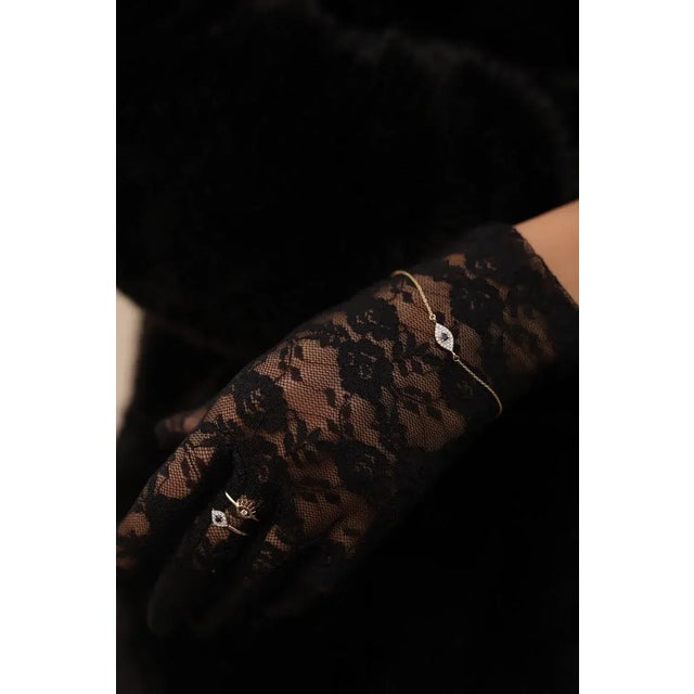 Metal Diamond Evil Eye Modern Ring in 14k Yellow Gold Size 7 For Sale - Image 7 of 11