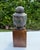 Wood Vintage Asian Bronze Buddha Head on Wood Pedestal For Sale - Image 7 of 12