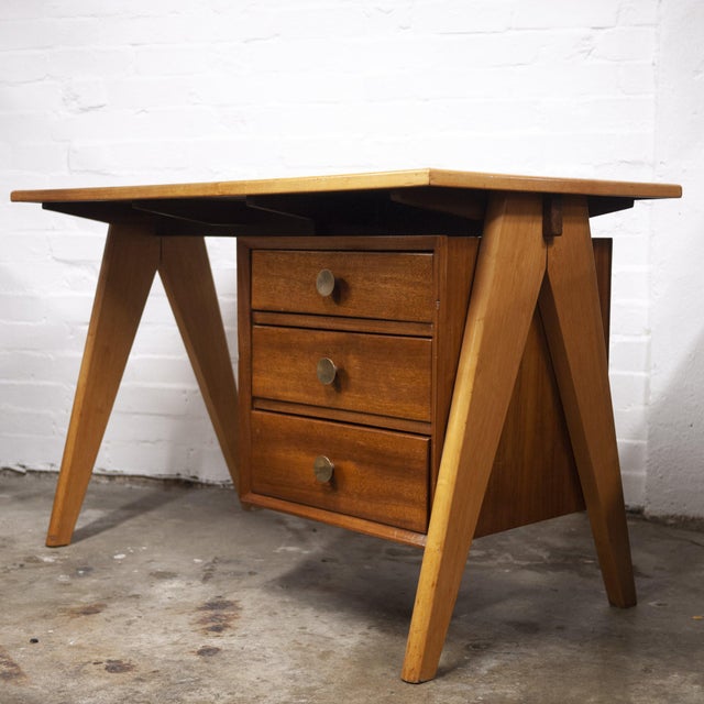 Mid-Century Teak Desk with Formica Top, 1960s For Sale - Image 3 of 12