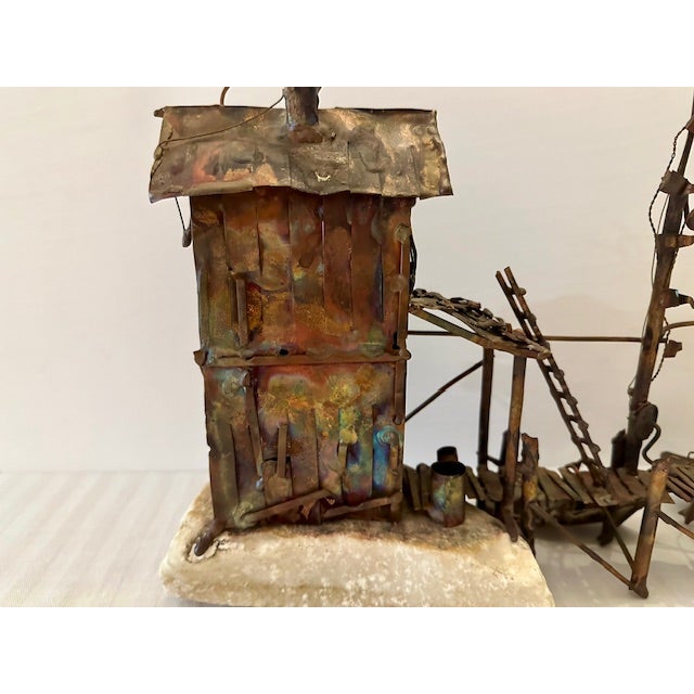 Mid 20th Century Vintage Intricate Lewk Wharf Themed Sculpture For Sale - Image 13 of 18