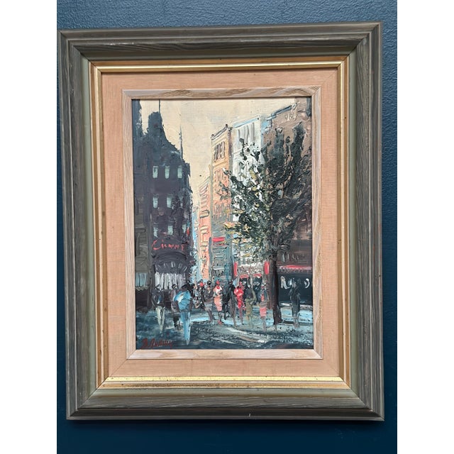Original Oil on Panel – Cityscape by Unknown Artist – Signed – Vintage & Framed – 40 × 49 cm (15.7" × 19.3") incl. frame...