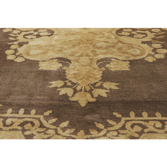 Mid 20th Century Vintage Turkish Oushak Rug, 06’11 X 11’00 For Sale - Image 5 of 10