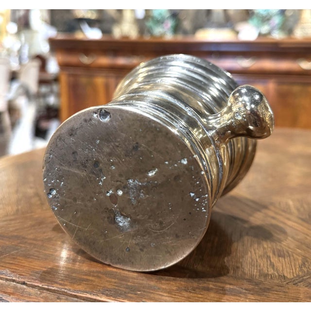 Metal Mid-19th Century French Polished Bronze Mortar With Original Pestle For Sale - Image 7 of 7